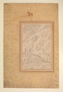 Drake och moln, ca. 1600. av Sadiqi Beg.