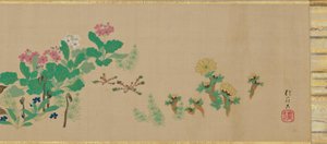 Blommor och fåglar under de fyra årstiderna av Sakai Hoitsu