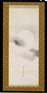 Hängande rulla föreställande höstmånen, från A Triptych of the Three Seasons, japansk, tidigt 1800-tal av Sakai Hoitsu