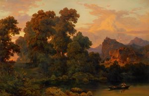 Italienskt landskap av Salomon Corrodi