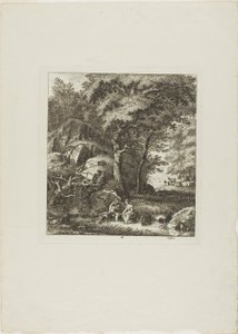 Par sittande i en glänta av Salomon Gessner
