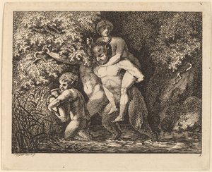 Satyr som bär en nymf av Salomon Gessner