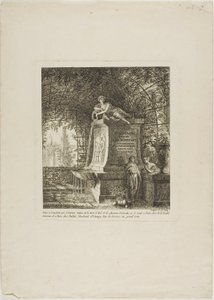 Den spaljéförsedda fontänen, framsida ur Paysages Dédiés à M. Warelet av Salomon Gessner