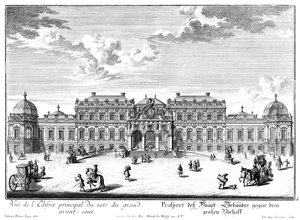 Huvudgården framför det övre slottet av Salomon Kleiner