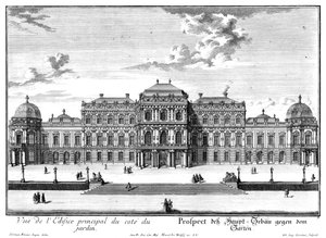 Trädgårdsfronten på övre slottet av Salomon Kleiner
