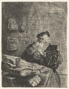 Man med en pennkniv av Salomon Koninck (attributed to)