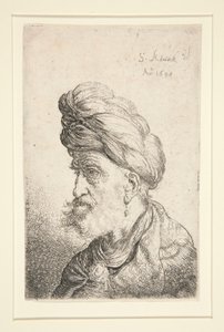 Byst av man med turban av Salomon Koninck