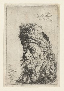 Byst av en man med pälsmössa Byst av en man som bär en turban av Salomon Koninck