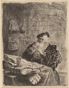 Man med en pennkniv av Salomon Koninck