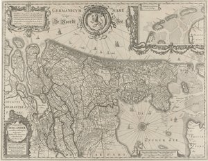 Topografisk karta över Holland Comitatus Hollandiae (titel på objekt) av Salomon Rogiers