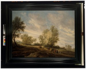 A Wooded Landscape & Joseph räddade från brunnen av Salomon van Ruisdael or Ruysdael