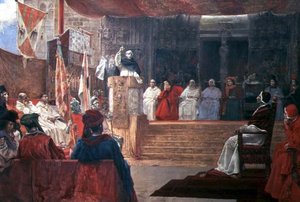 Caspes kompromiss 1412 (olja på duk) av Salvador Viniegra y Lasso de la Vega