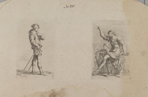 (Figurinserie) Man med arm i brösthöjd av Salvator Rosa