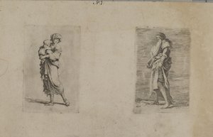 (Figurinserie) Kvinna som håller barn av Salvator Rosa