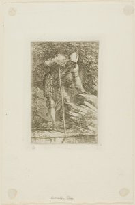En krigare i full rustning i en grotta av Salvator Rosa