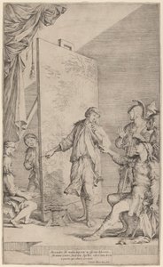 Alexander i studion i Apelles av Salvator Rosa