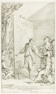 Alexander i studion i Apelles av Salvator Rosa