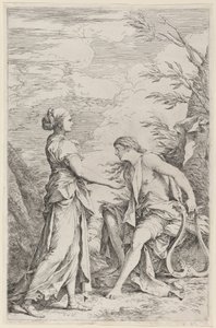 Apollon och den kummeiska sibylla av Salvator Rosa