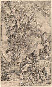 Demokrit i meditation av Salvator Rosa