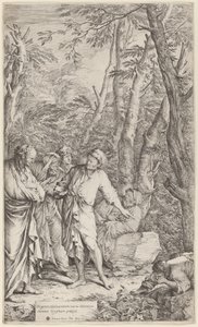 Diogenes kastar bort sin skål av Salvator Rosa