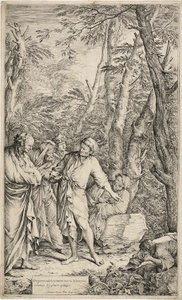 Diogenes kastar bort sin skål av Salvator Rosa