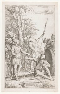 Diogenes ber Alexander att inte stå i hans ljus av Salvator Rosa