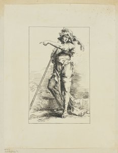 Figur med personal som pekar av Salvator Rosa