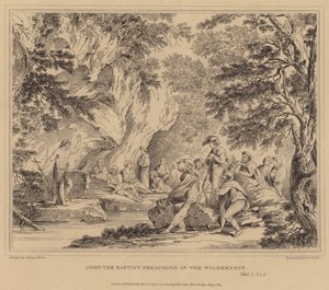 Johannes Döparen predikar i öknen, Matteus av Salvator Rosa
