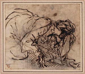 Kvinnostudie av Salvator Rosa