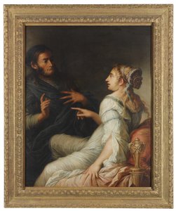 Phryne och Xenocrates av Salvator Rosa