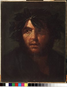 ""Porträtt av en man med en lagerkrans"" Målning av Salvator (Salvatore) Rosa (1615-1673) State M. Ciurlionis Art Museum, Kaunas av Salvator Rosa
