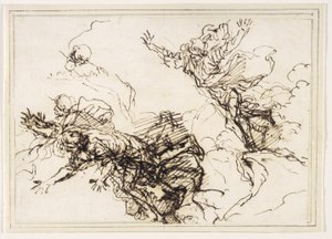 Studier för Empedokles död av Salvator Rosa