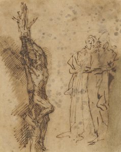 Studera för Polykrates? Korsfästelse, c.1662 av Salvator Rosa