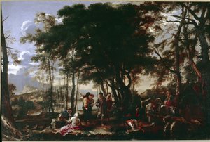 Filosoferna Wood. Målning av Salvator Rosa av Salvator Rosa