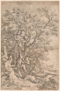 Räddningen av Oidipus spädbarn av Salvator Rosa