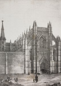 Batalha kloster, Portugal, litografi av Salvatore Puglia från Poliorama Pittoresco, n 33, 22 mars av Salvatore Puglia
