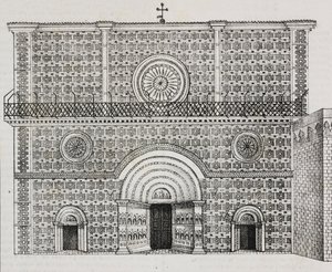 Fasad av basilikan Santa Maria di Collemaggio, L