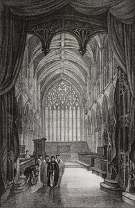 Interiör av Carlisle Cathedral, Storbritannien, litografi av Salvatore Puglia från Poliorama Pittoresco, n 25, 25 januari av Salvatore Puglia