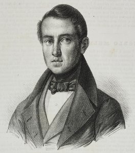 Porträtt av Carlo Mele (1792-1841), litografi av Salvatore Puglia från Poliorama Pittoresco, n 15, 20 november av Salvatore Puglia