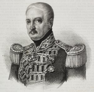 Porträtt av marskalk Francesco Maria Tanchi (1773-1843), litografi av Salvatore Puglia från Poliorama Pittoresco, nr 46, 24 juni av Salvatore Puglia