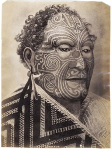 Tamati Waka Nene, ca 1880 (albumtryck) av Sam Stuart