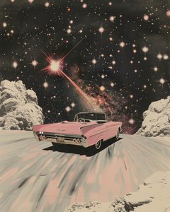 Rosa cabriolet Cosmic Drive av Samantha Hearn