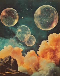 Surrealistiskt kosmiskt landskap