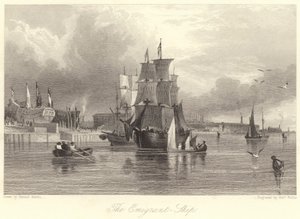 Emigranten, skepp (gravyr) av Samuel (after) Austin