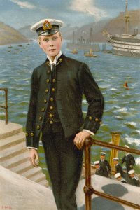 Edward, Prince of Wales, den blivande kungen Edward VIII (färg litho)