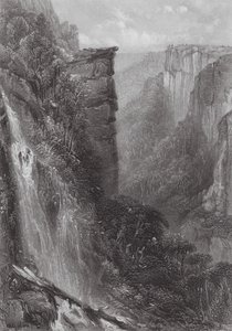 Australien: Väderbrädans fall (gravyr) av Samuel (after) Prout