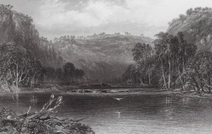 Australien: Vid floden Cow Pasture (gravyr) av Samuel (after) Prout