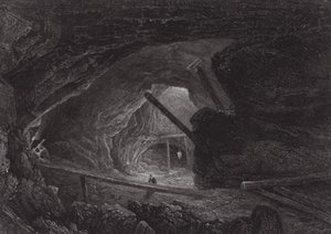 Australien: Koppargruvorna i Burra Burra (gravyr) av Samuel (after) Prout
