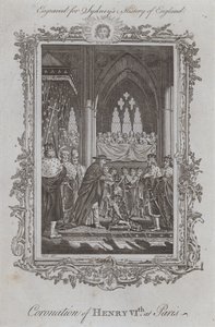 Kröning av Henrik VI i Paris (gravyr) av Samuel (after) Wale
