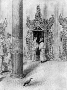 Prinsen och prinsessan av Wales i King Theebaws palats, Mandalay, Burma, 1906